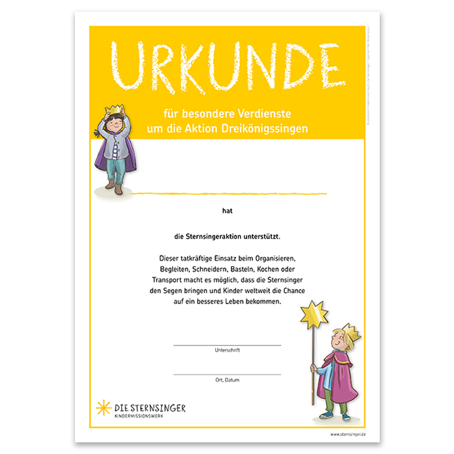 Urkunde für Ehrenamtliche - 5er Bündel