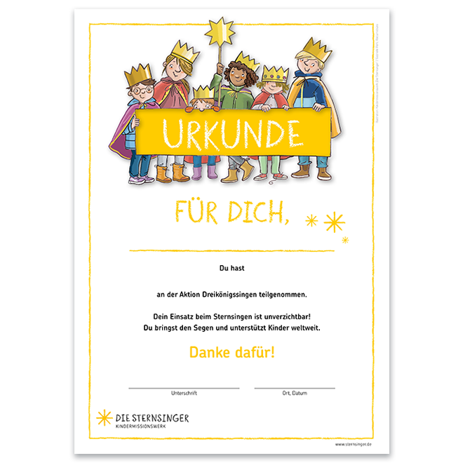 Sternsinger Urkunde - 5er Bündel