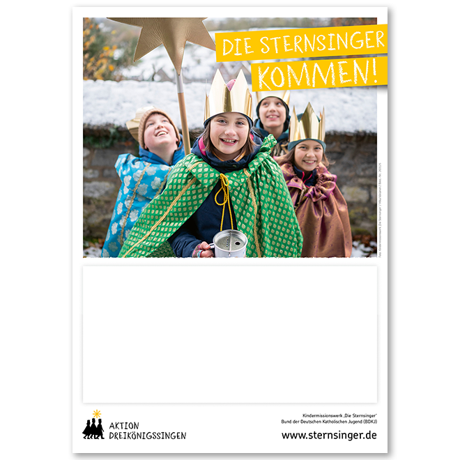 Ankündigungsplakat zur Aktion Dreikönigssingen