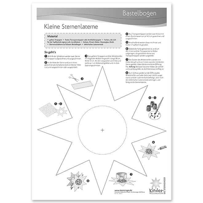 Bastelbogen: Sternenlaterne